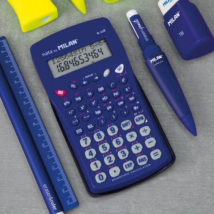 Blister calculatrice scientifique M228 série Acid, bleu