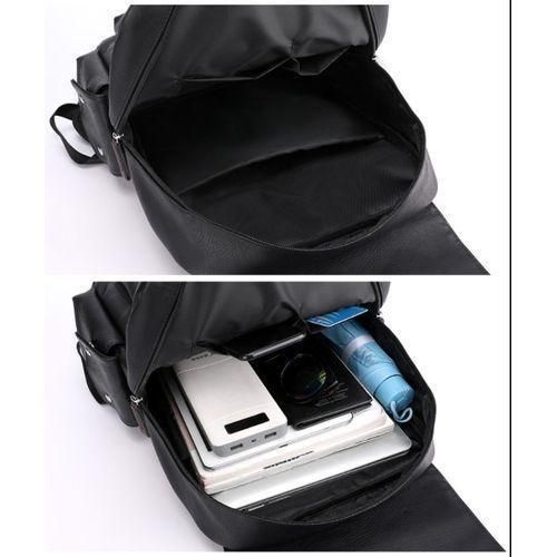 Sac à Dos En Cuir PU De Style Anglais, Conception Classique ,décontracte Noir