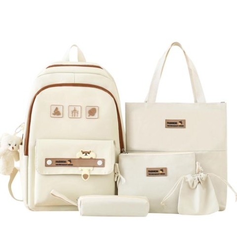 Sac à Dos 5 PCS Pour Fille - Beige