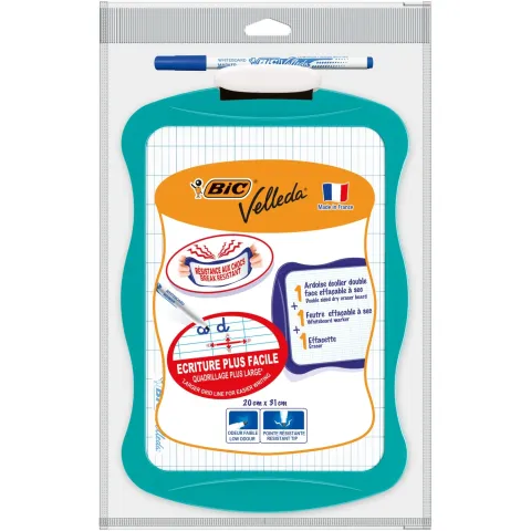 Ardoise 19x26cm + 1 feutre + 1 effacette BIC